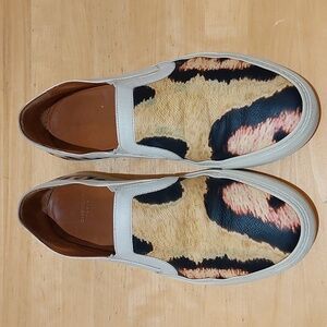 Givenchy Beige Leopard Print Leather Slip-on Sneakers